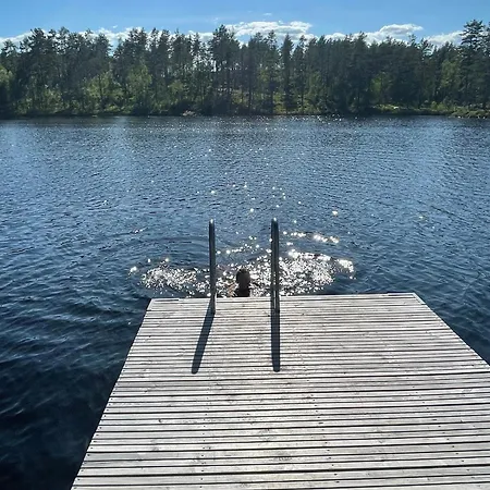 Moderne Ved Sjoen Med Badstue