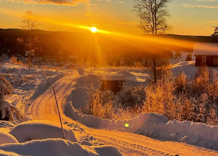 Moderne Ved Sjoen Med Badstue