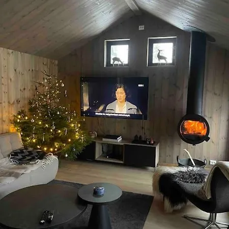 Moderne Ved Sjoen Med Badstue